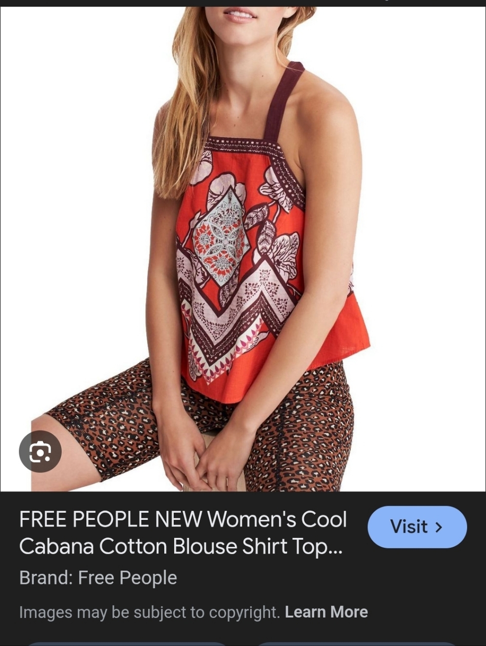 Free People Cool Cabana Tie Halter Tank